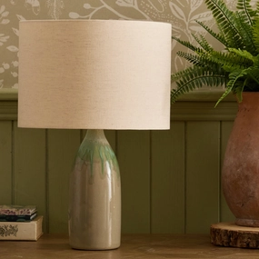 Narvi Lamp Base Jadereplacement lampshade,White Linen Drum Lampshade for Table or Floor Lamp