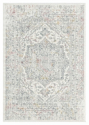 Nasya Pink Yellow and Grey Traditional Medallion Rug *NO RETURNS UNLESS FAULTYmodern color block patchwork rug