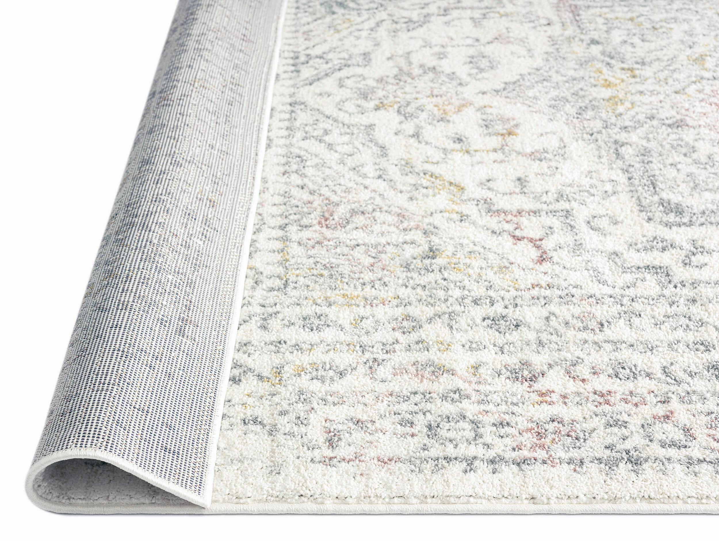Nasya Pink Yellow and Grey Traditional Medallion Rug *NO RETURNS UNLESS FAULTY