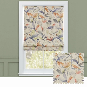 Naura Printed Cotton Made to Measure Roman Blinds Clementine Naturalbedding sets ,throw blankets 