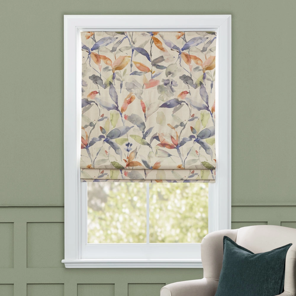 Naura Printed Cotton Made to Measure Roman Blinds Clementine Natural