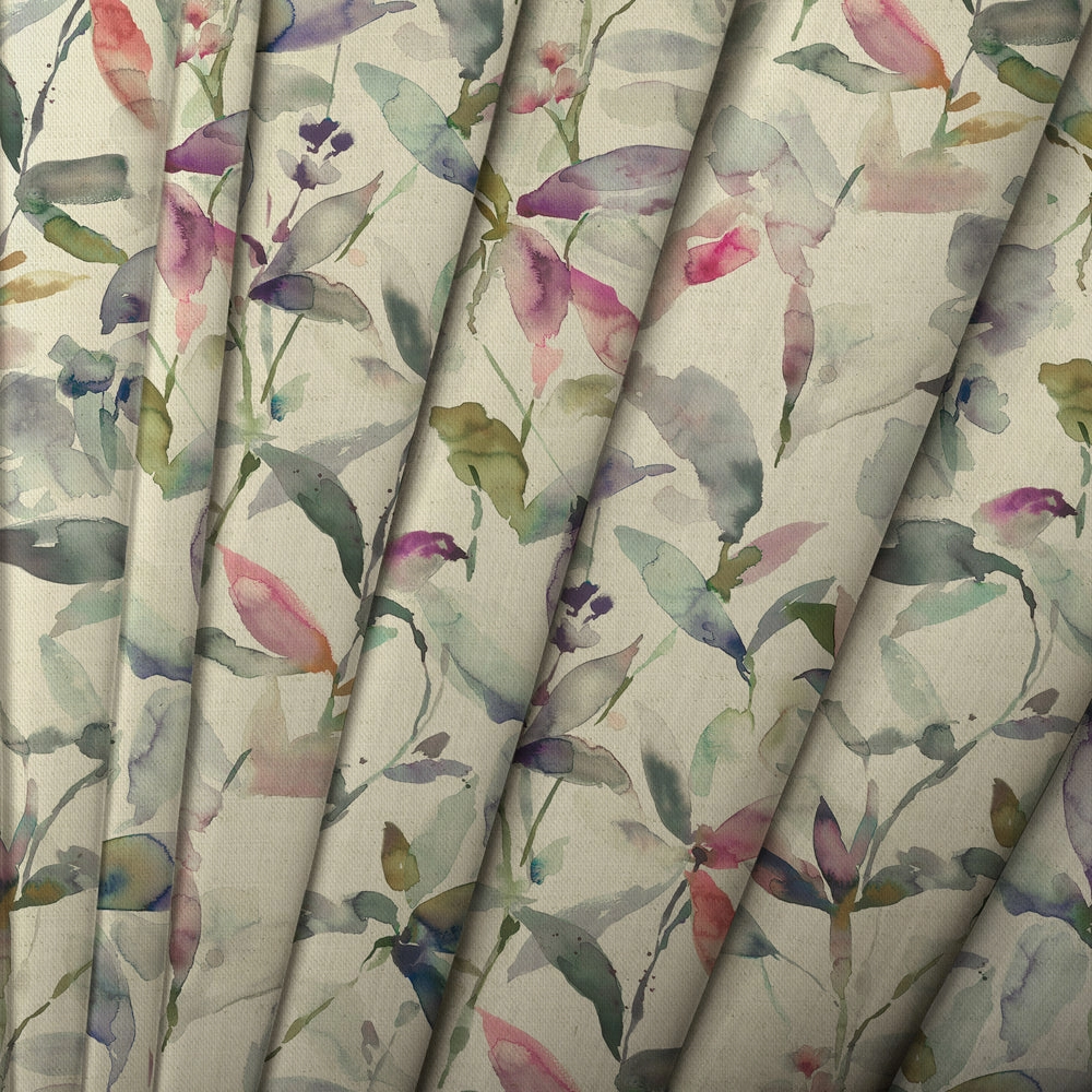 Naura Printed Cotton Made to Measure Roman Blinds Fig Natural