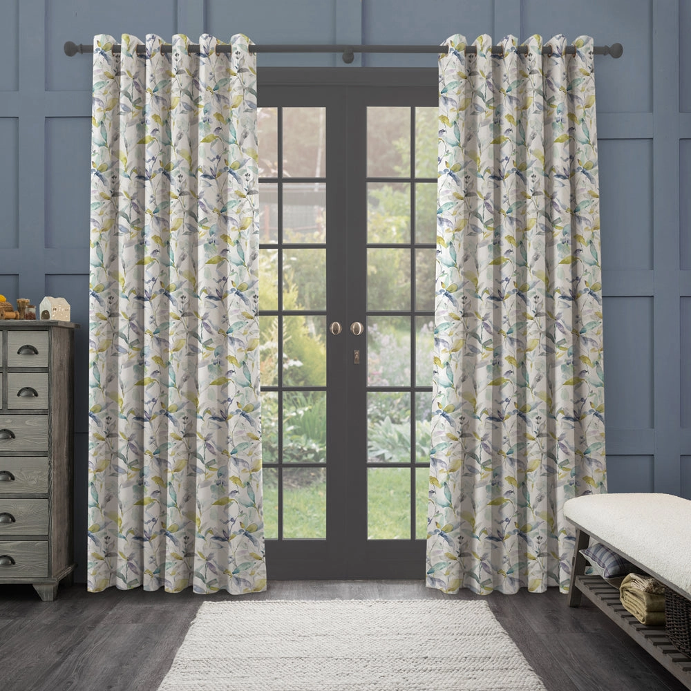 Naura Printed Made to Measure Curtains Lemon