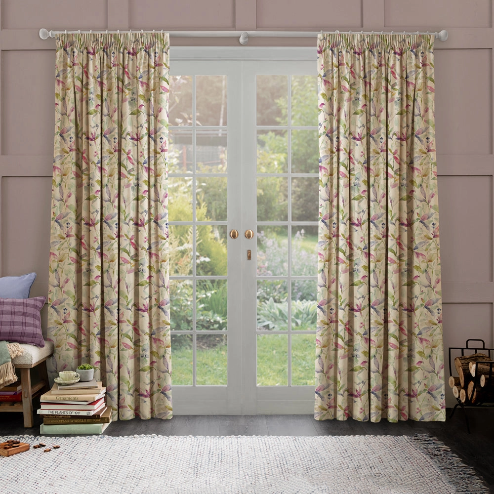 Naura Printed Made to Measure Curtains Summer Natural