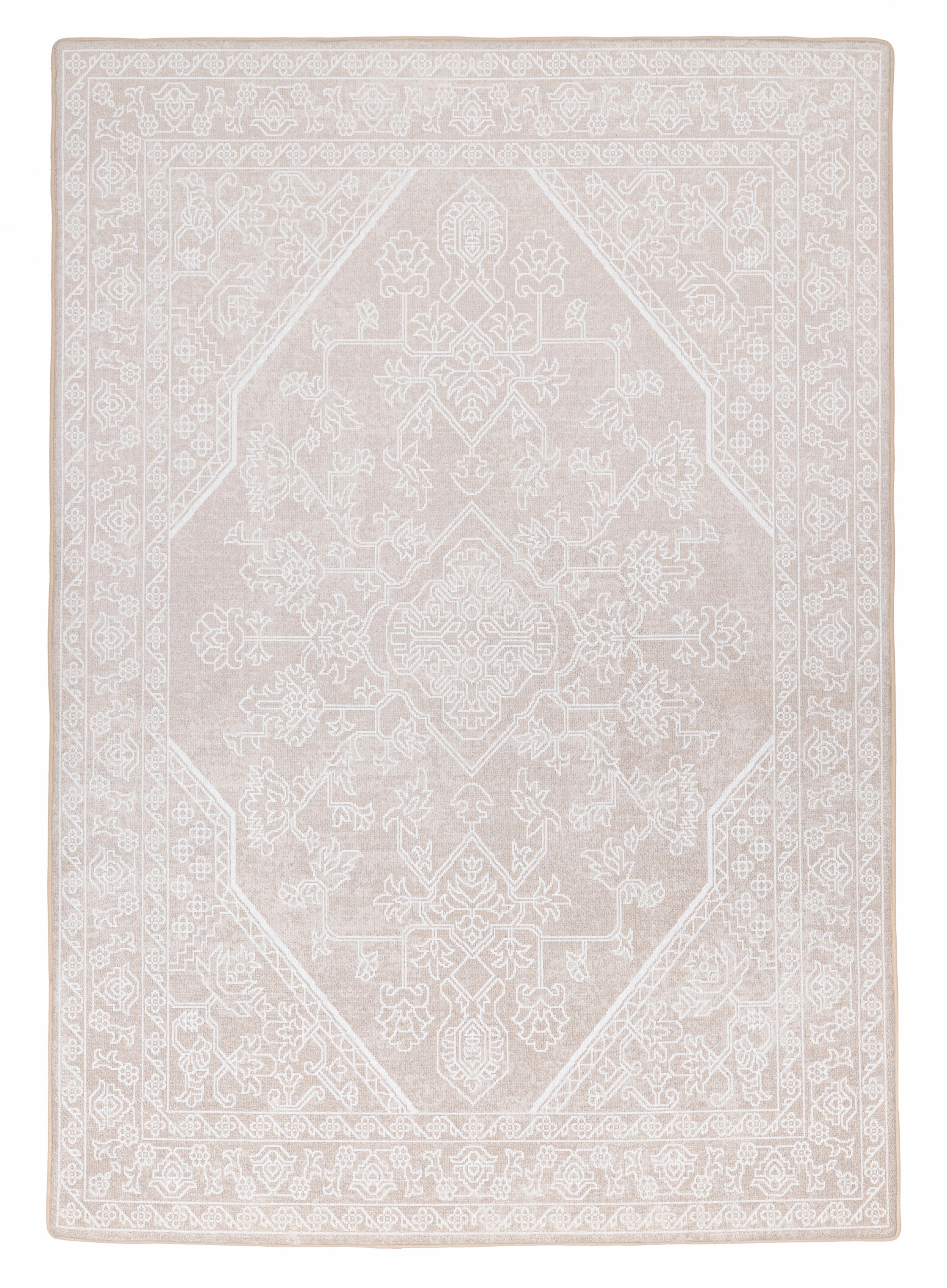 Neci Neutral Cream Plush Rollie Pollie Playmatmodern color block patchwork rug