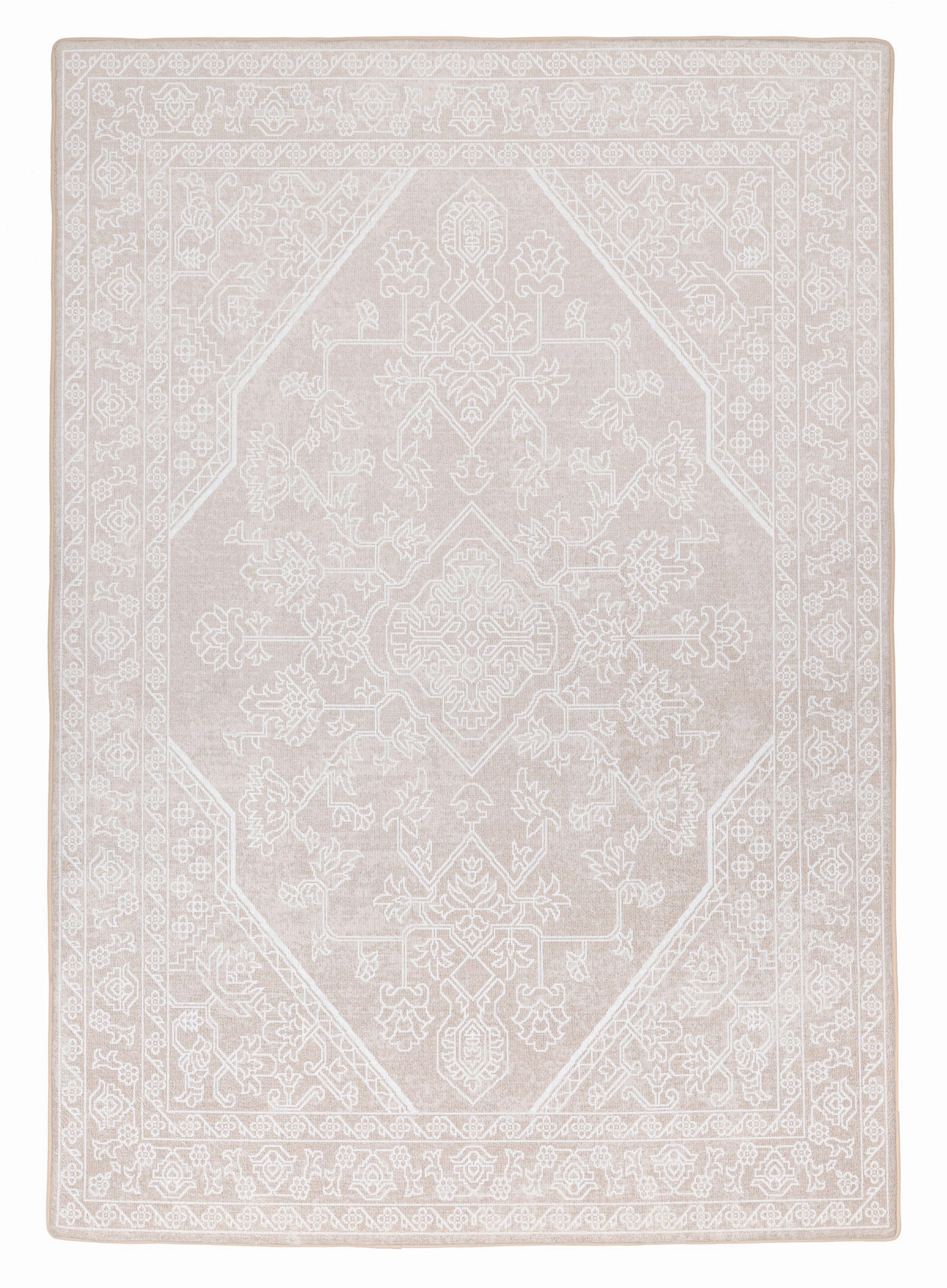 Neci Neutral Cream Plush Rollie Pollie Playmatmodern color block patchwork rug