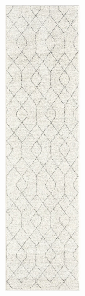 Neda Grey and Ivory Diamond Pattern Runner Rugmodern color block patchwork rug