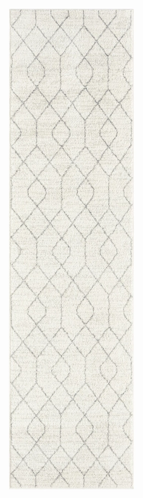 Neda Grey and Ivory Diamond Pattern Runner Rugmodern color block patchwork rug