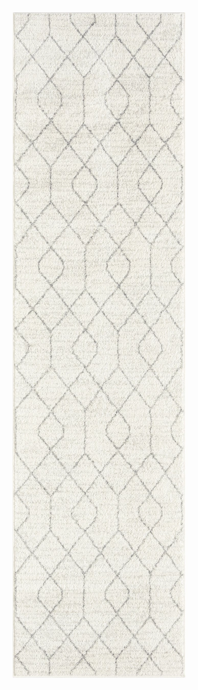 Neda Grey and Ivory Diamond Pattern Runner Rugmodern color block patchwork rug