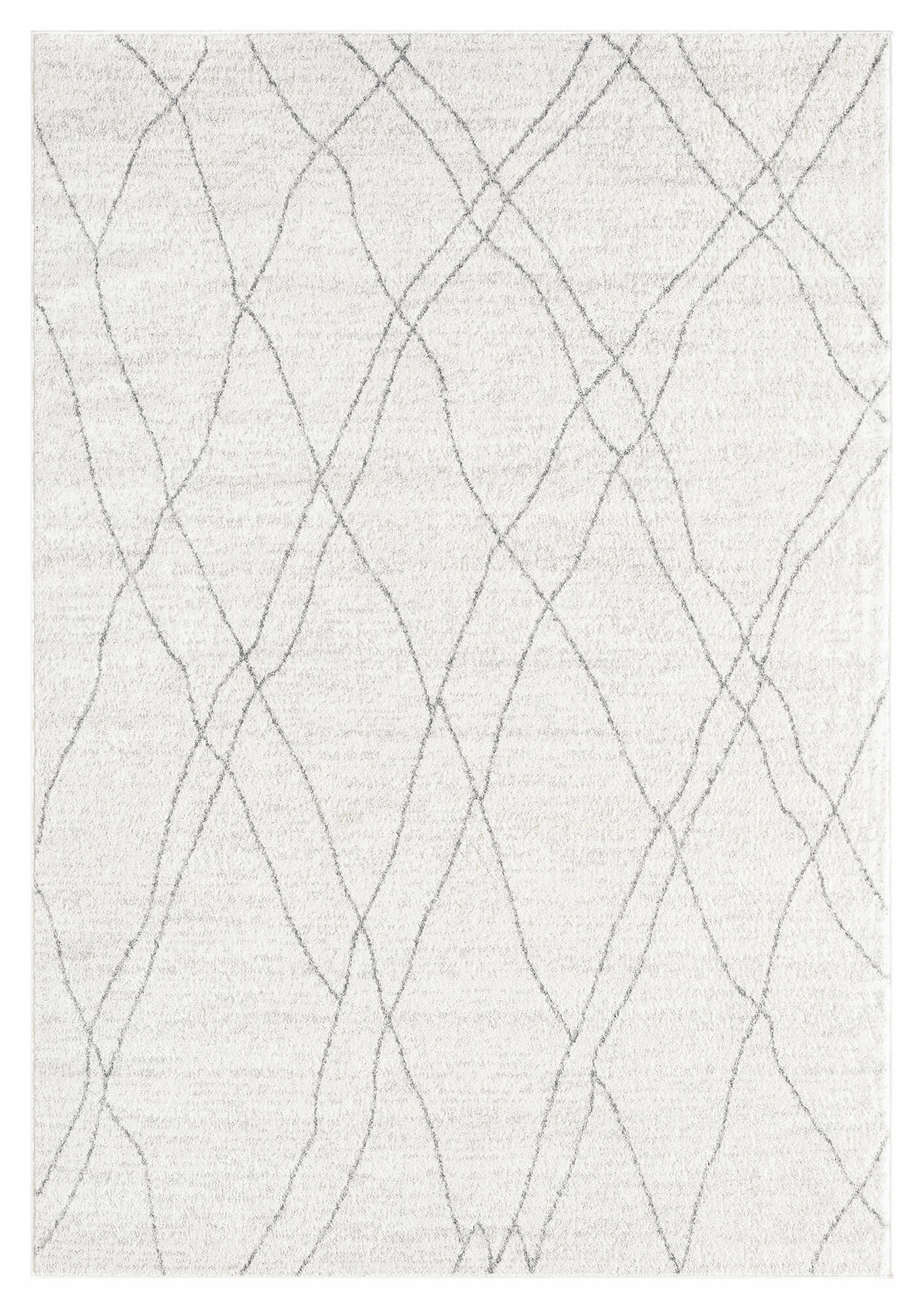 Neera Grey and Ivory Abstract Diamond Rugmodern color block patchwork rug