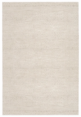 Neewa Beige and Ivory Tribal Transitional Rugmodern color block patchwork rug