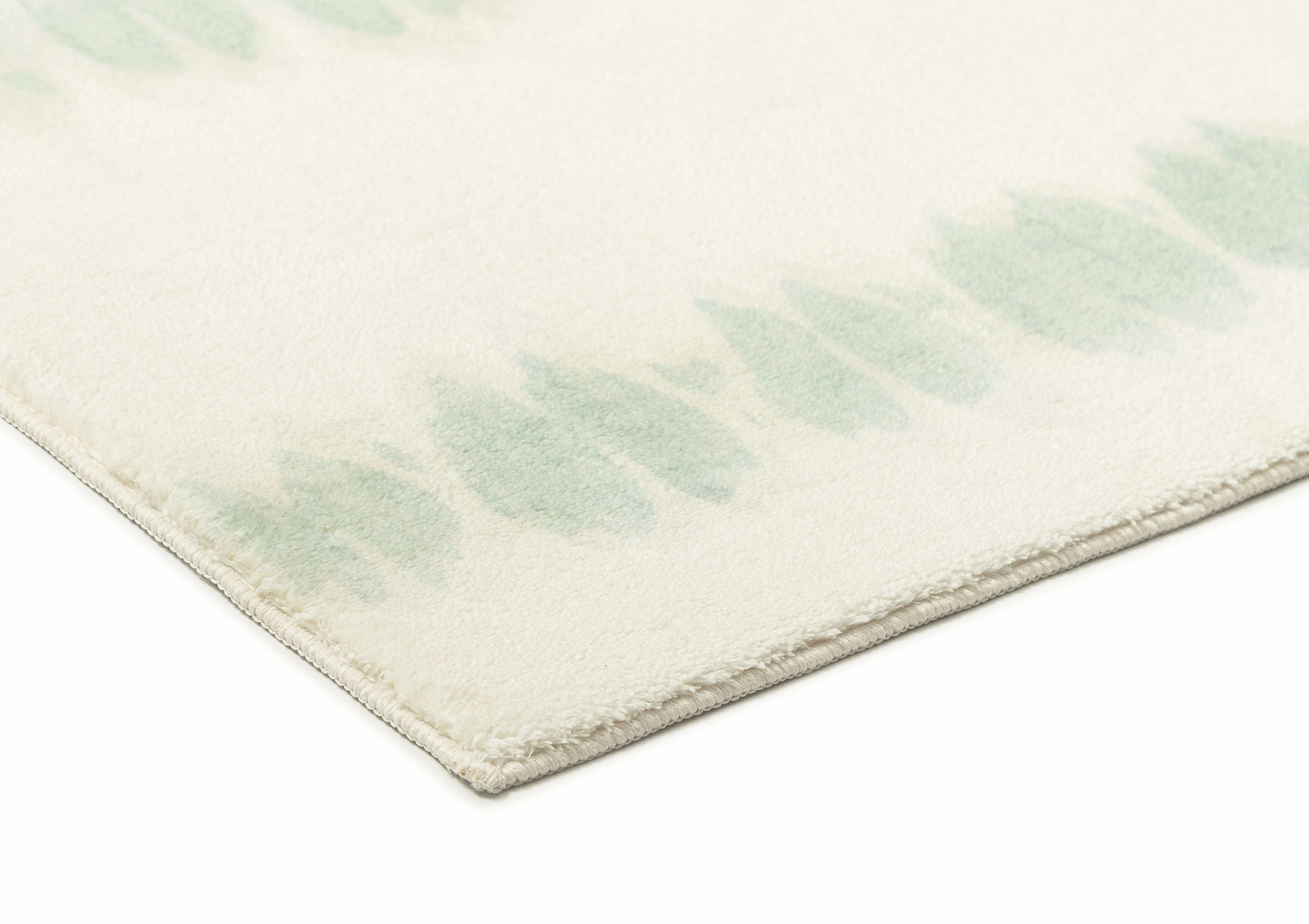 Nelia Mint Green Abstract Pattern Washable Rug *NO RETURNS UNLESS FAULTY