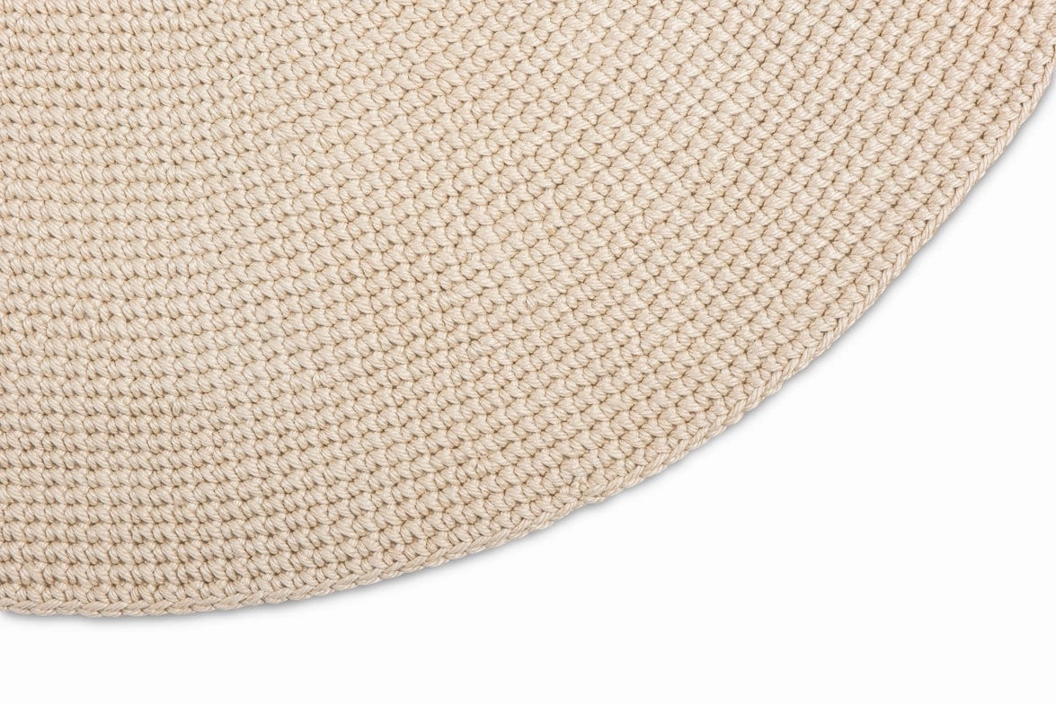 Nessa Beige Crochet Indoor Outdoor Round Rug