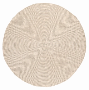 Nessa Beige Crochet Indoor Outdoor Round Rugmodern color block patchwork rug