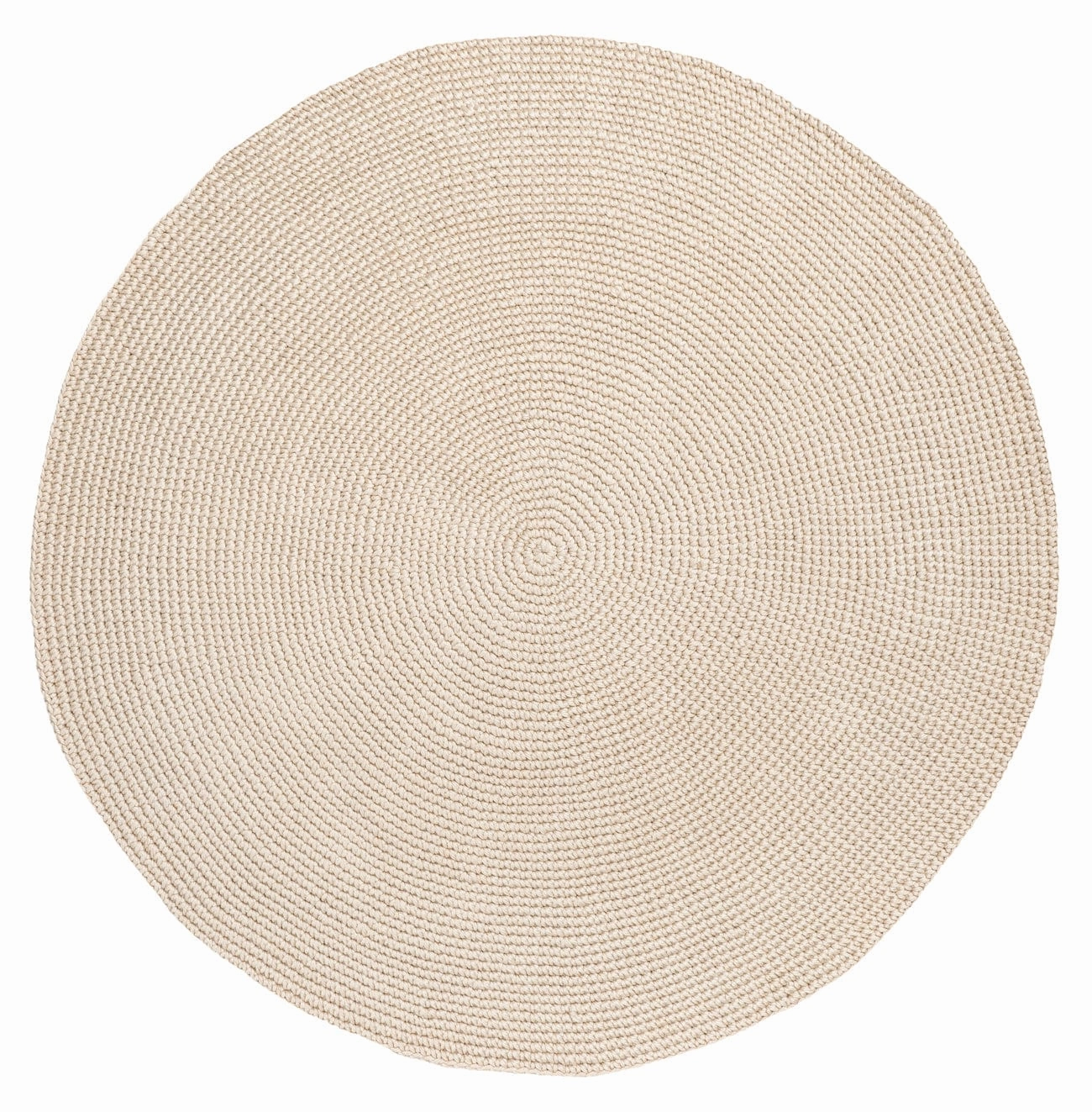 Nessa Beige Crochet Indoor Outdoor Round Rugmodern color block patchwork rug