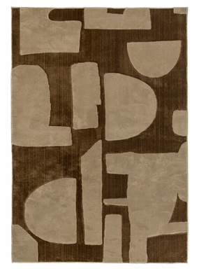 Nezar Brown Geometric Washable Rugmodern color block patchwork rug