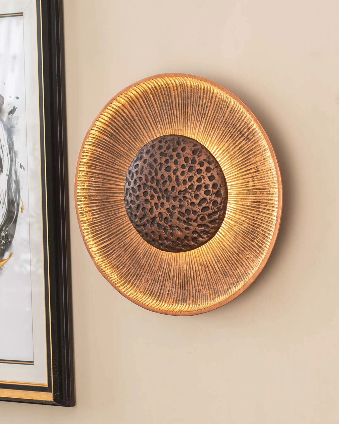 Nickel Copper Wall Light - Medium