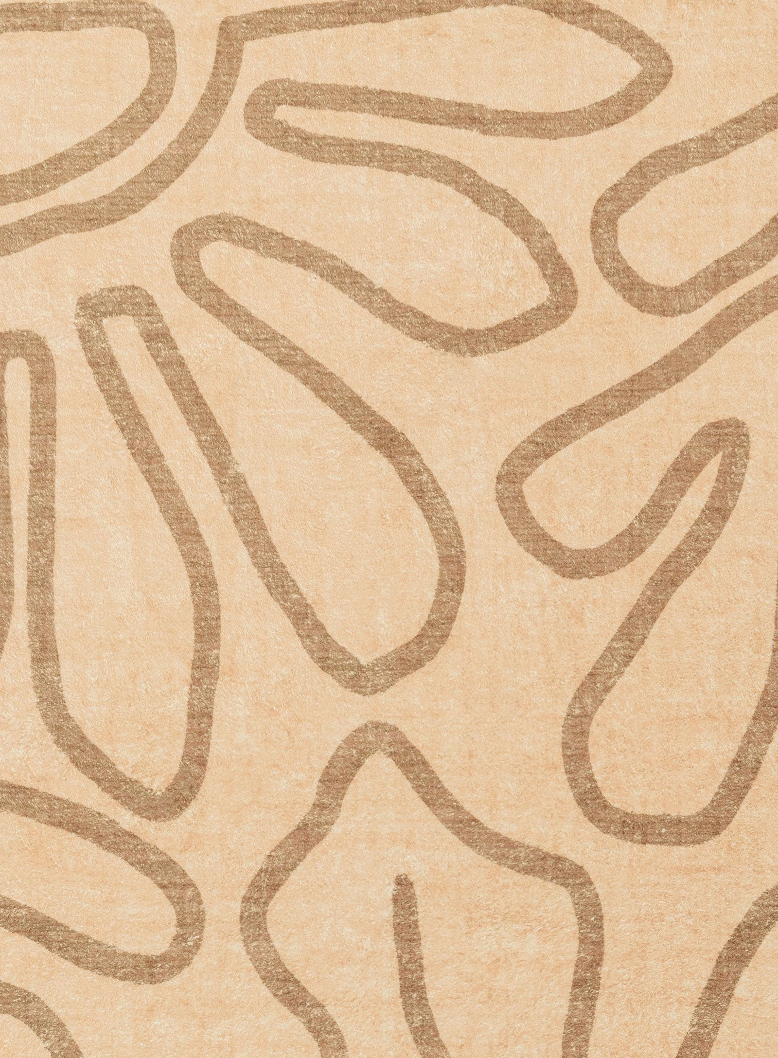 Nihal Beige Hand Drawn Washable Rug