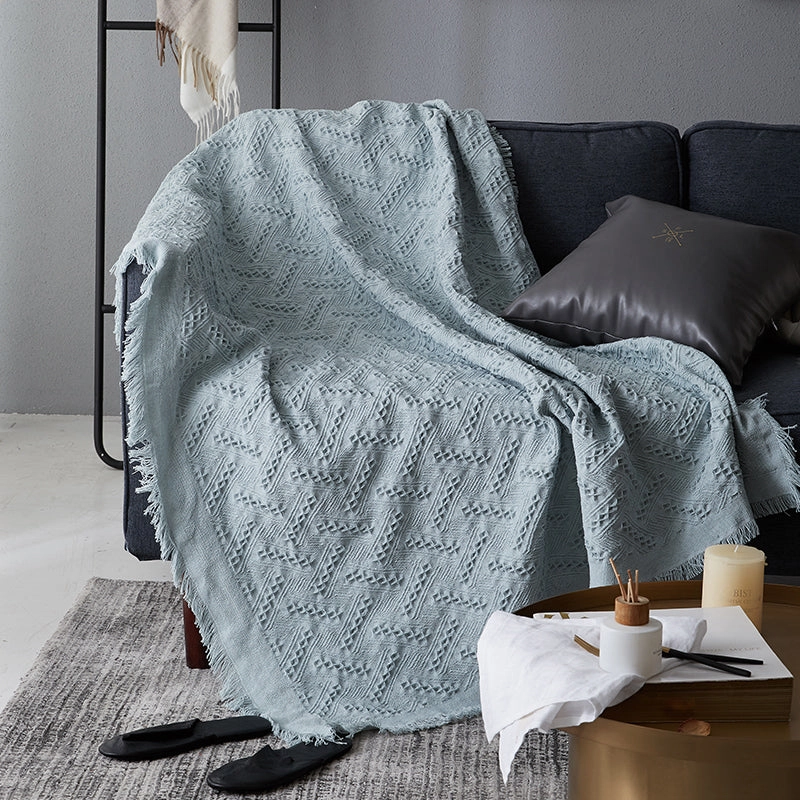 Nordic Muted Color Cotton Throw Blankethome decoration ,modern home decor 