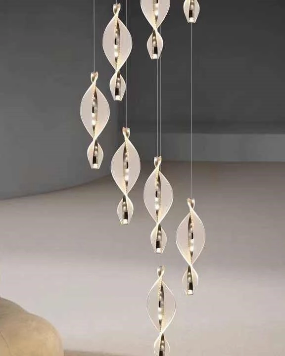 Nordic staircase rotating pendant Chandelier-18 Lights