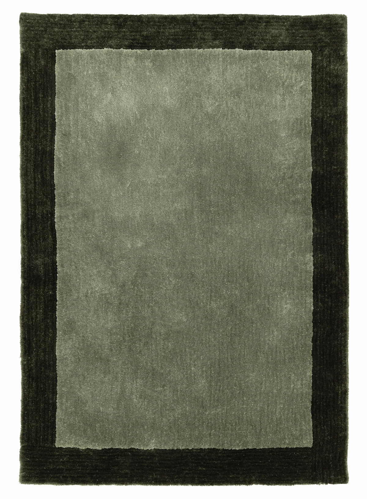 Nuria Dark Green Bordered Shag Rugmodern color block patchwork rug