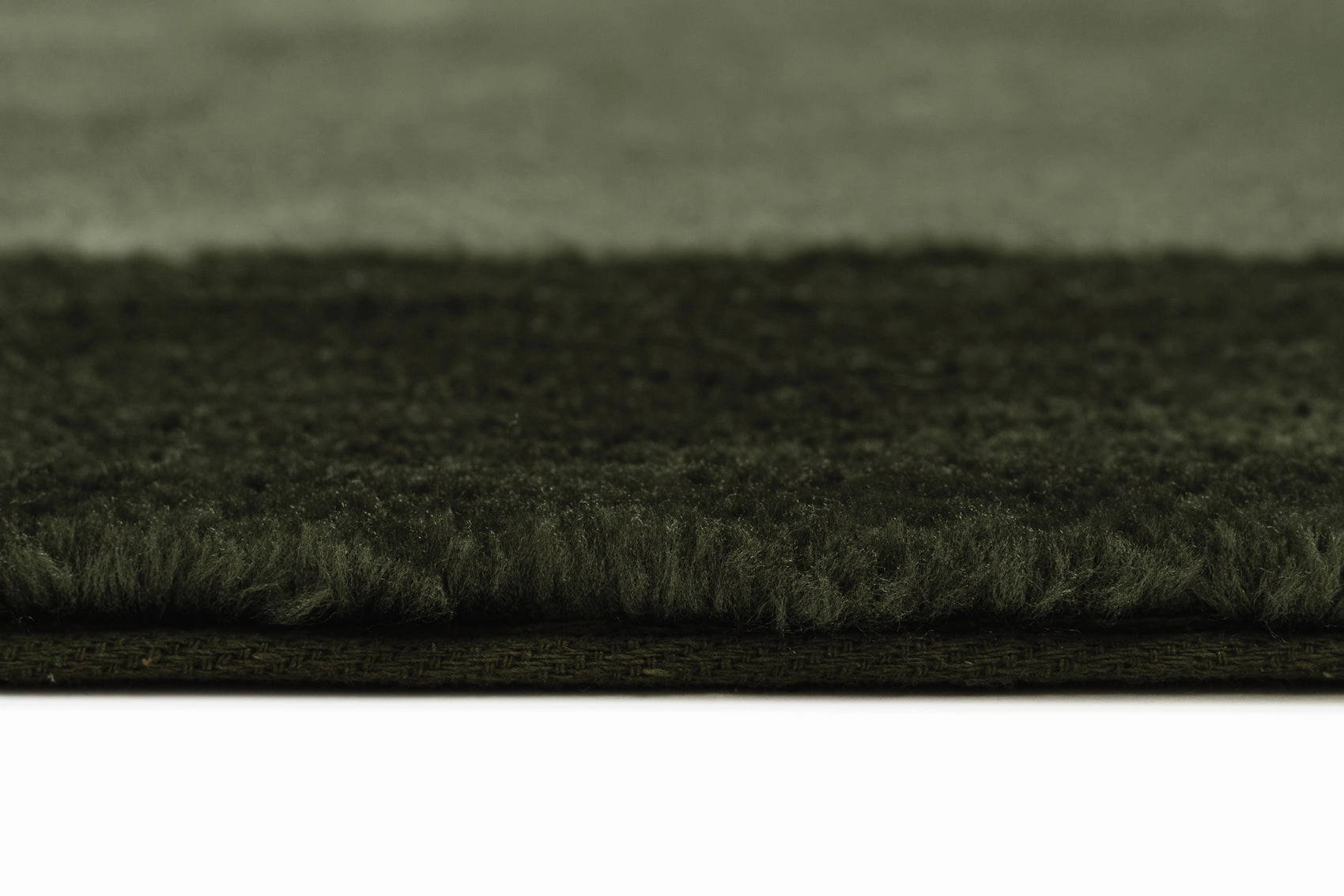Nuria Dark Green Bordered Shag Rug