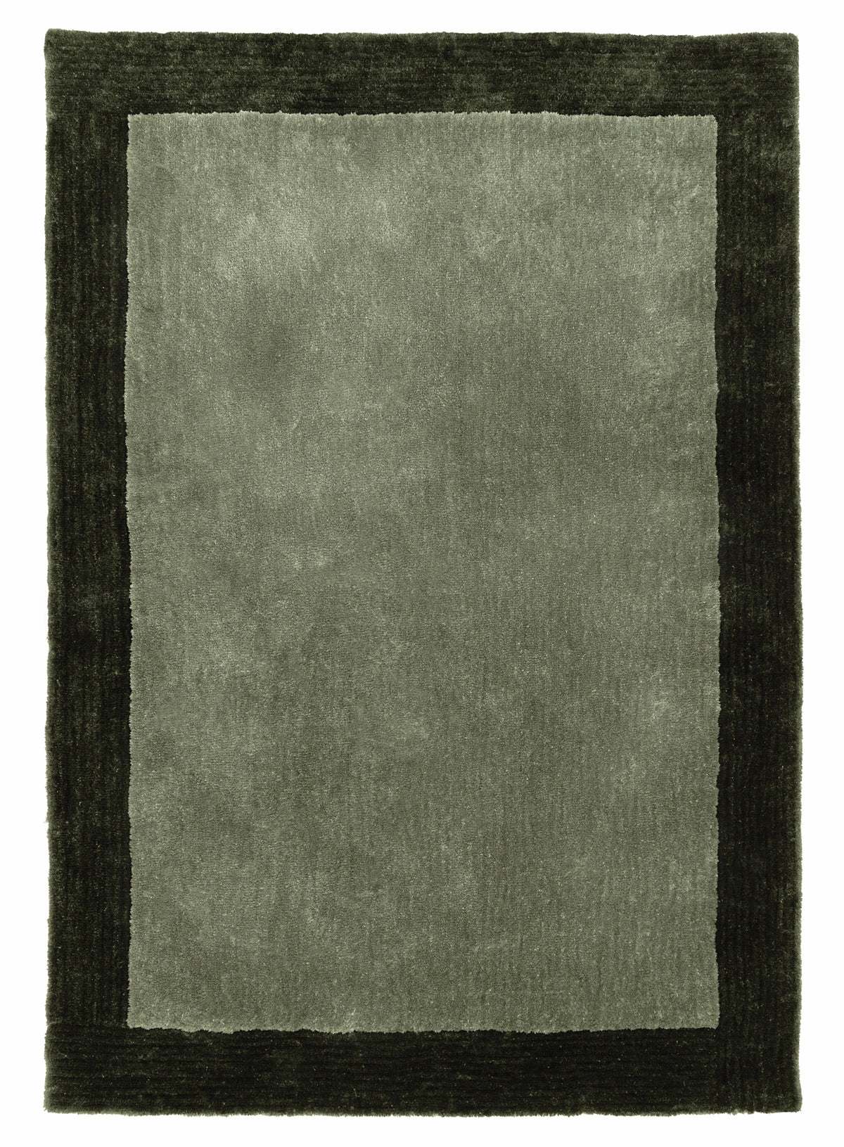 Nuria Dark Green Bordered Shag Rugmodern color block patchwork rug