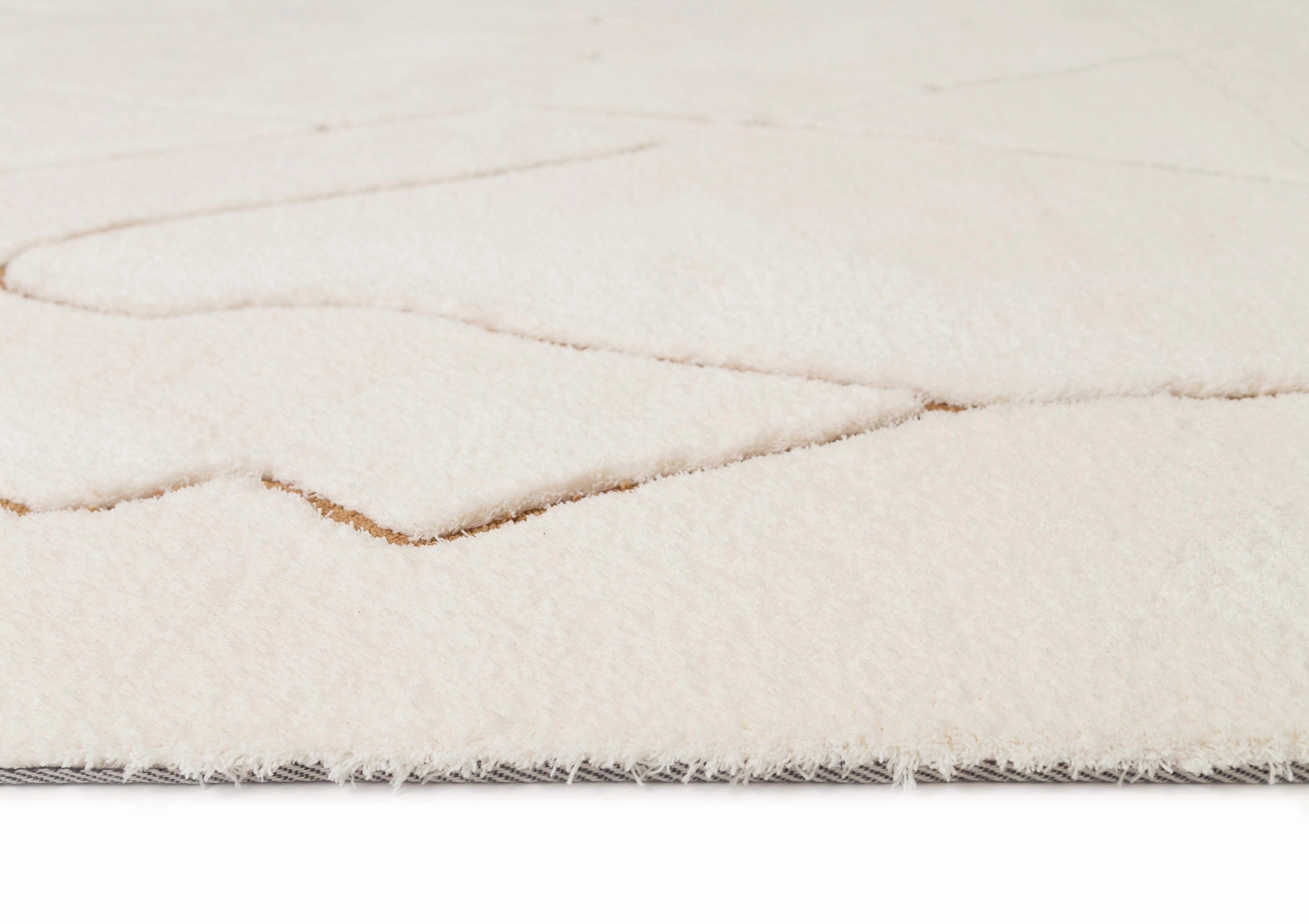 Nyla Cream and Gold Tribal Shag Rug