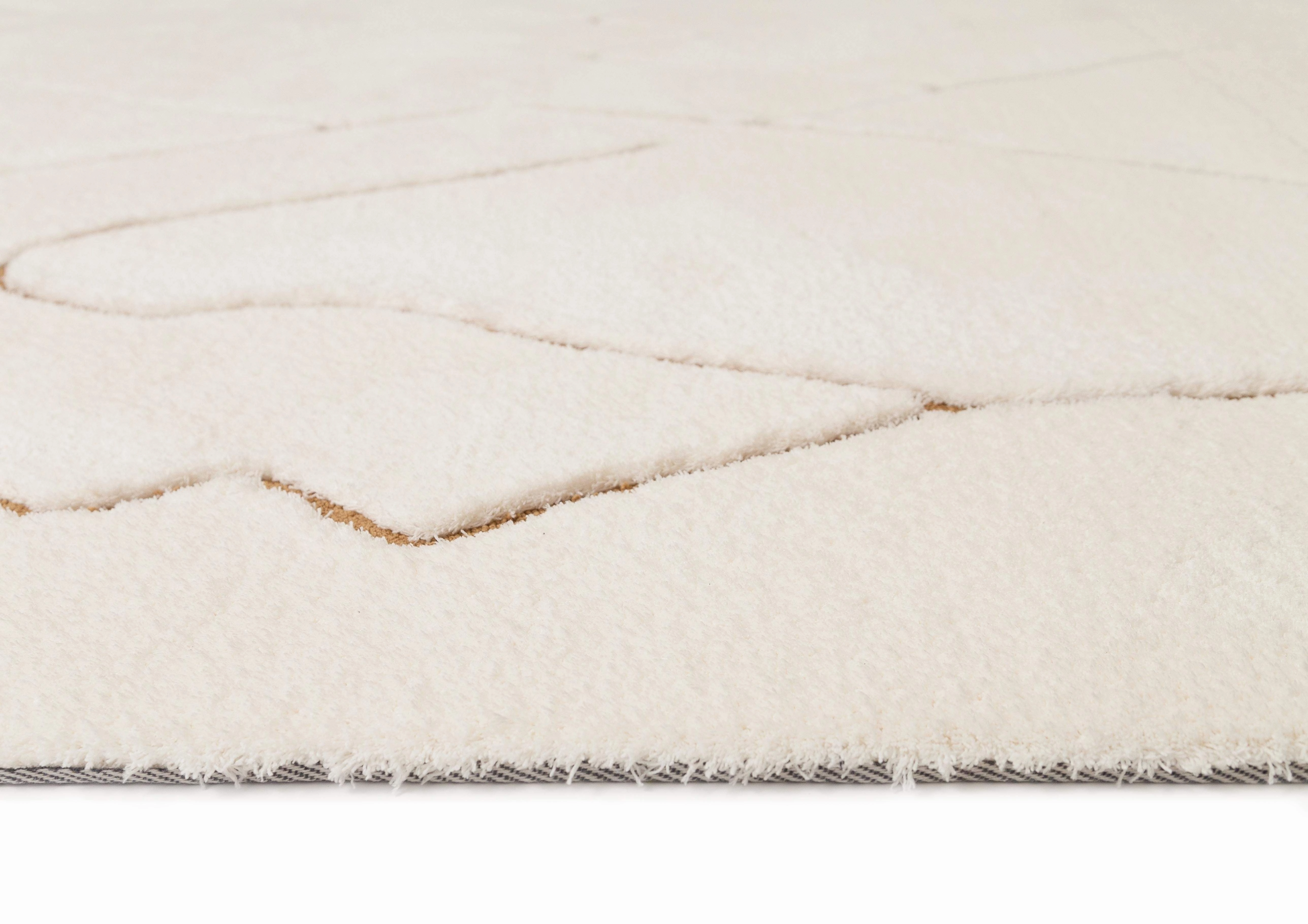 Nyla Cream and Gold Tribal Shag Rug