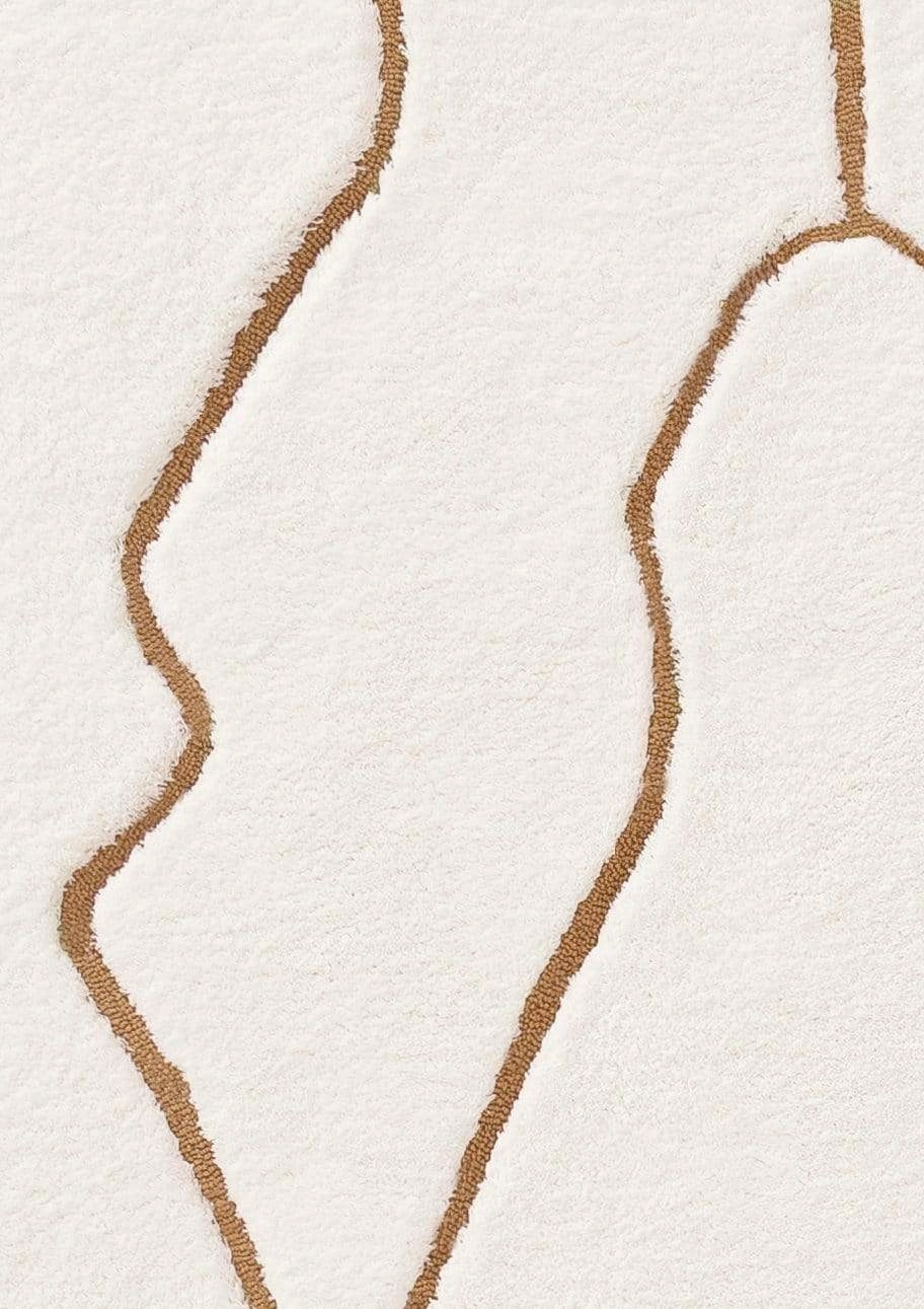 Nyla Cream and Gold Tribal Shag Rug