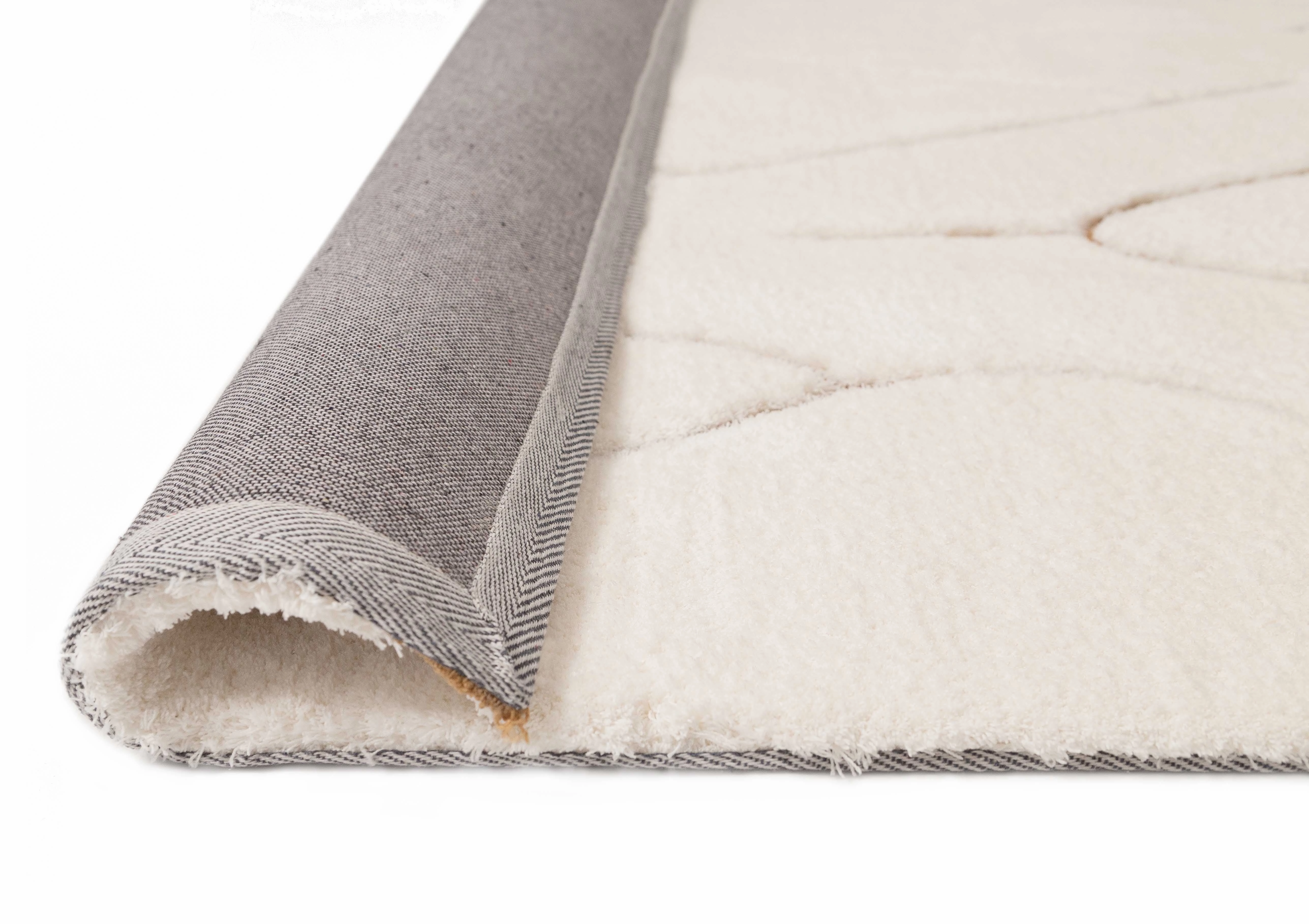 Nyla Cream and Gold Tribal Shag Rug