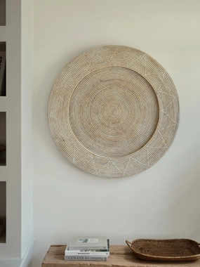 Oban White Rattan Patterned Wall Hangingnordic style wall decor
