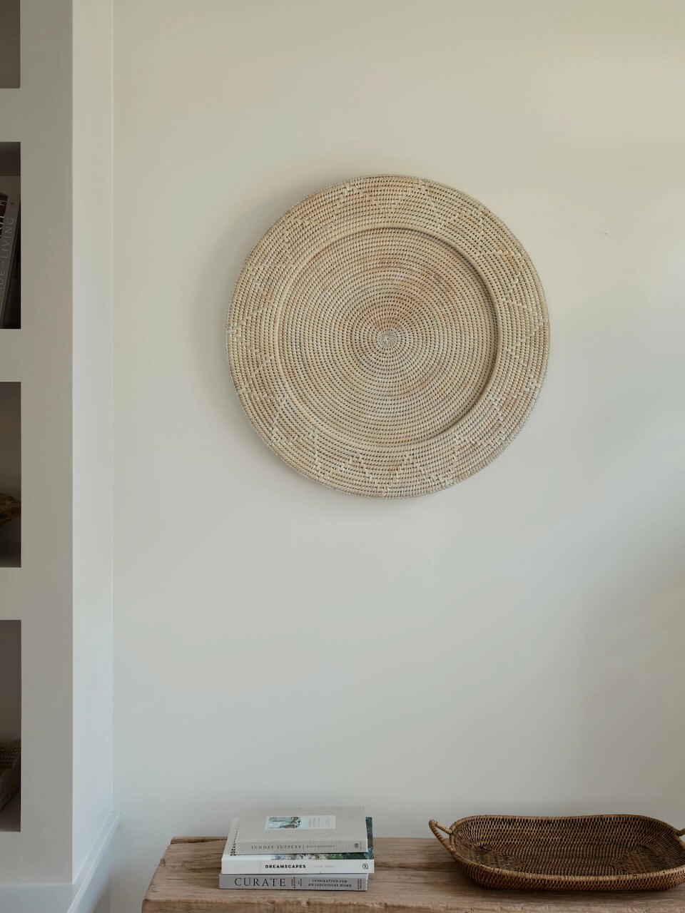 Oban White Rattan Patterned Wall Hanging