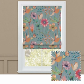 Oceania Printed Cotton Made to Measure Roman Blinds Robins Eggbedding sets ,throw blankets 