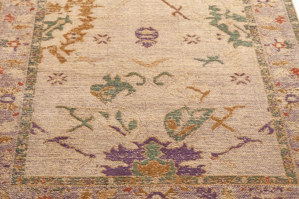 Olivia Boho Beige Purple and Coral Runner Rug