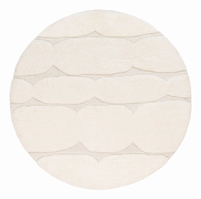 Omaira Ivory Textured Wool Round Rugmodern color block patchwork rug