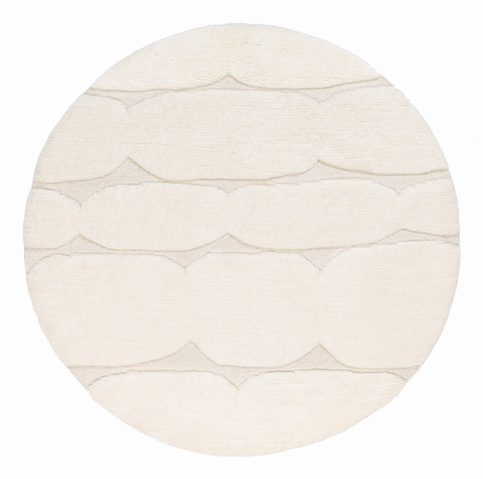 Omaira Ivory Textured Wool Round Rugmodern color block patchwork rug