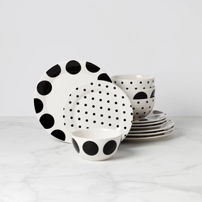 On The Dot 12-Piece Dinnerware Setmodern kitchen decor ,kitchen dinner set ,dinnerware 