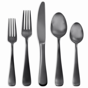 Opera Black Titanium 30 Piece Flatware Kiteco-friendly bamboo fiber tableware set 