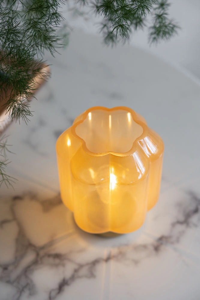 Orange & Gold Battery Powered Table Lamp