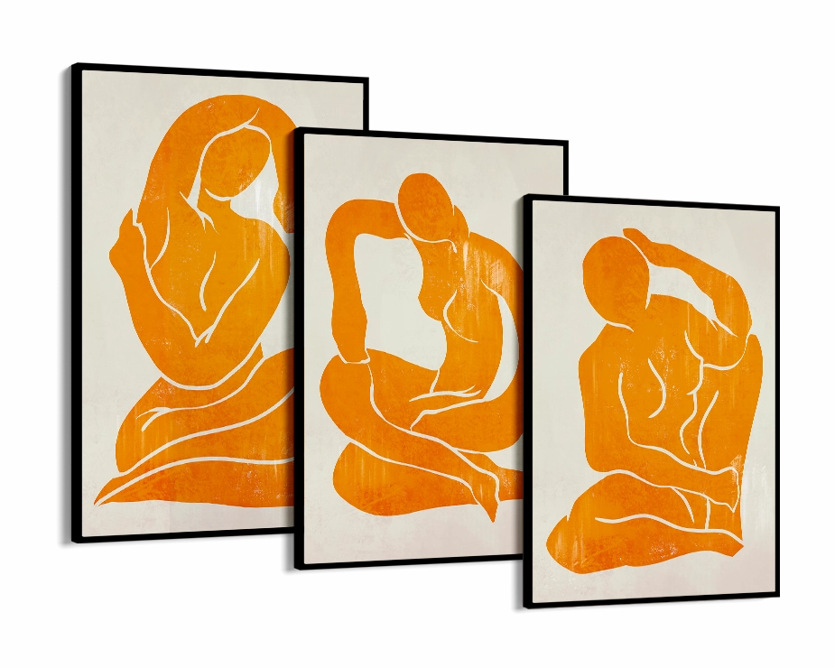 Orange Trio Set - Figure Print