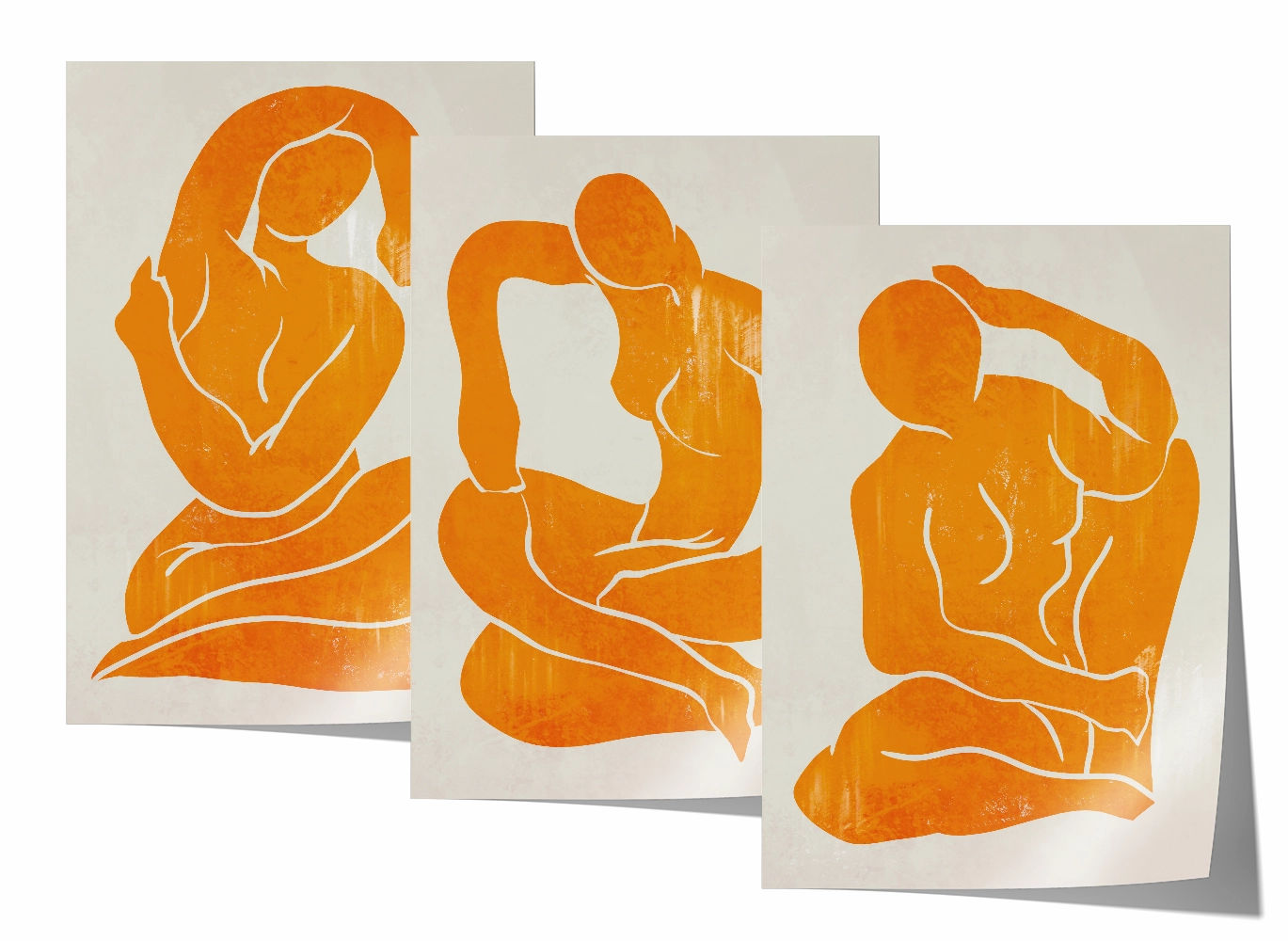 Orange Trio Set - Figure Print