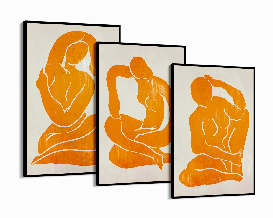 Orange Trio Set - Figure Print