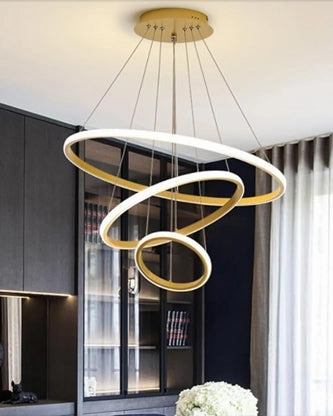 Orbit Ring LED Chandelier - Golden