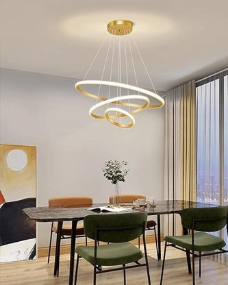 Orbit Ring LED Chandelier - Golden
