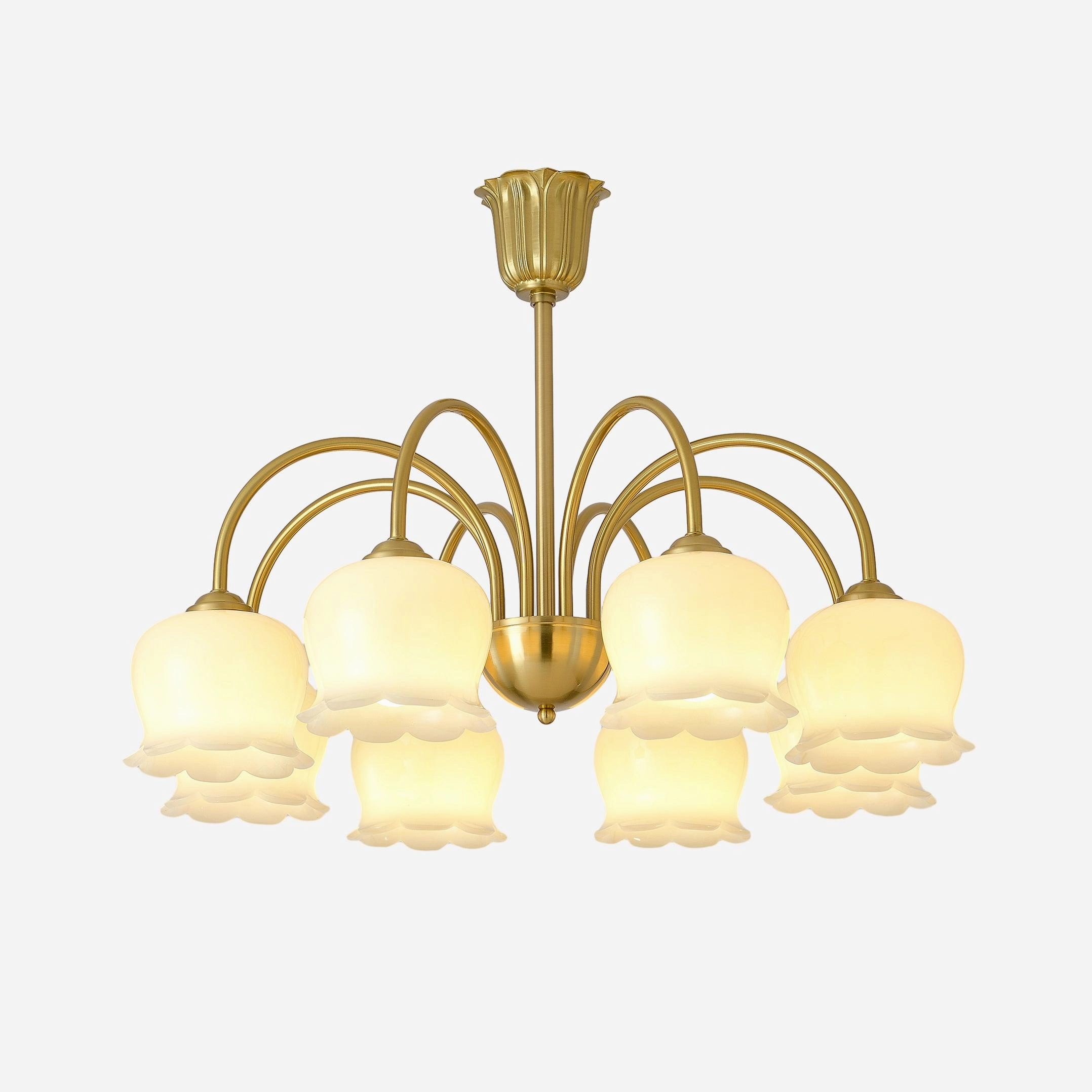 Orchids Brass Chandelier