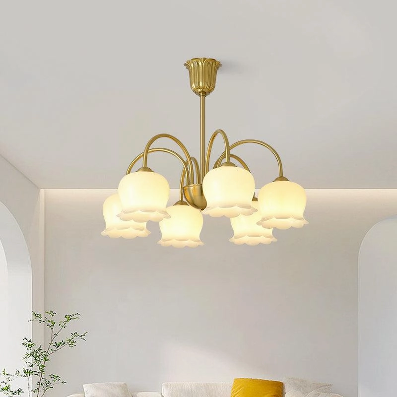 Orchids Brass Chandelier