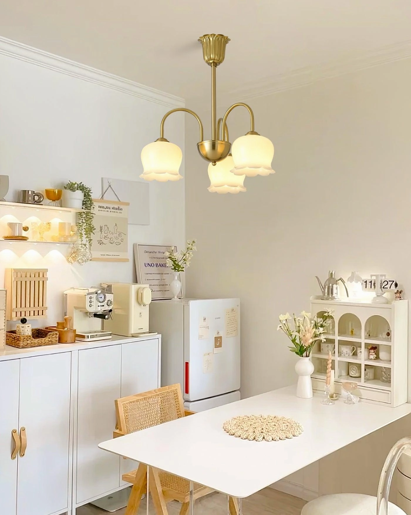 Orchids Brass Chandelier