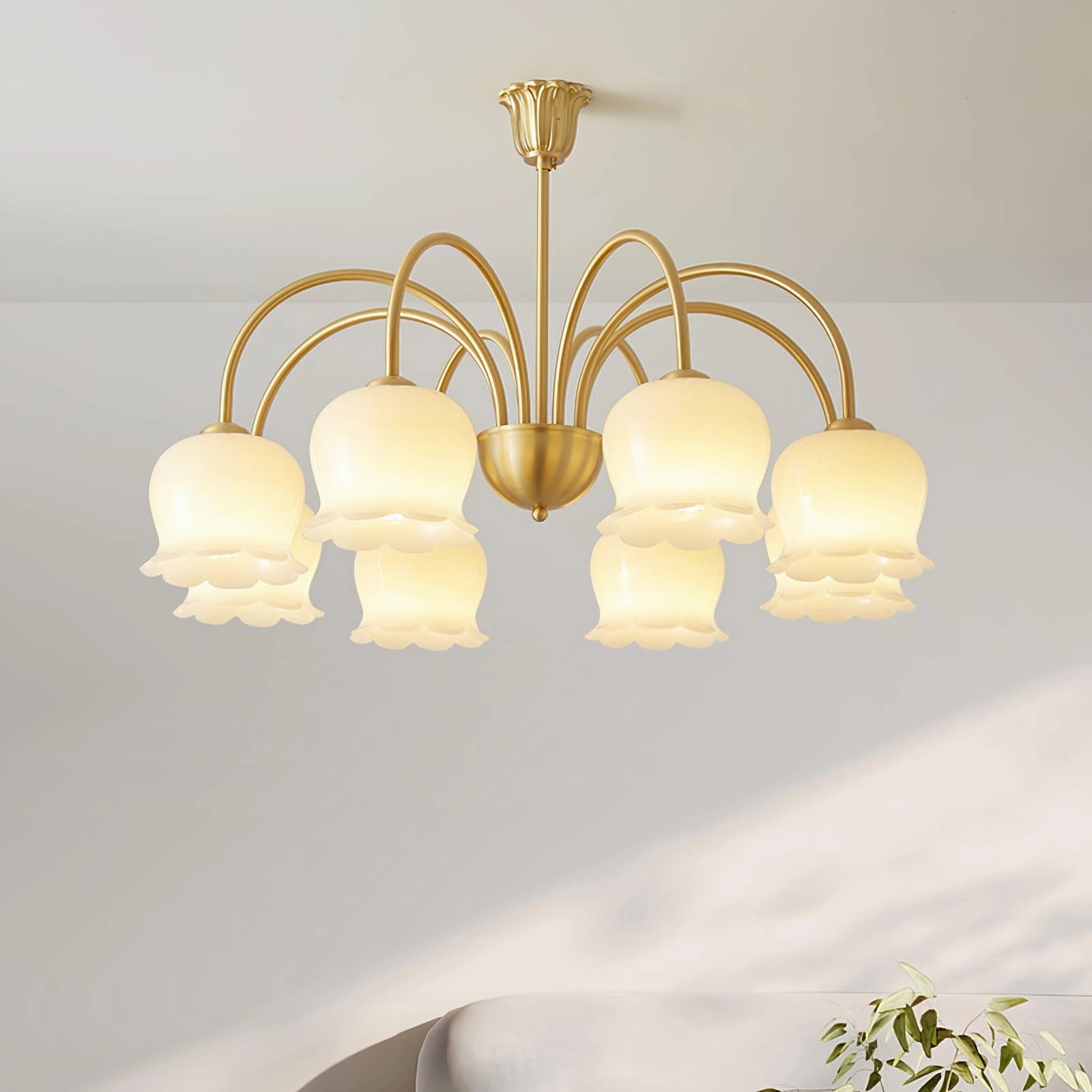 Orchids Brass Chandelier