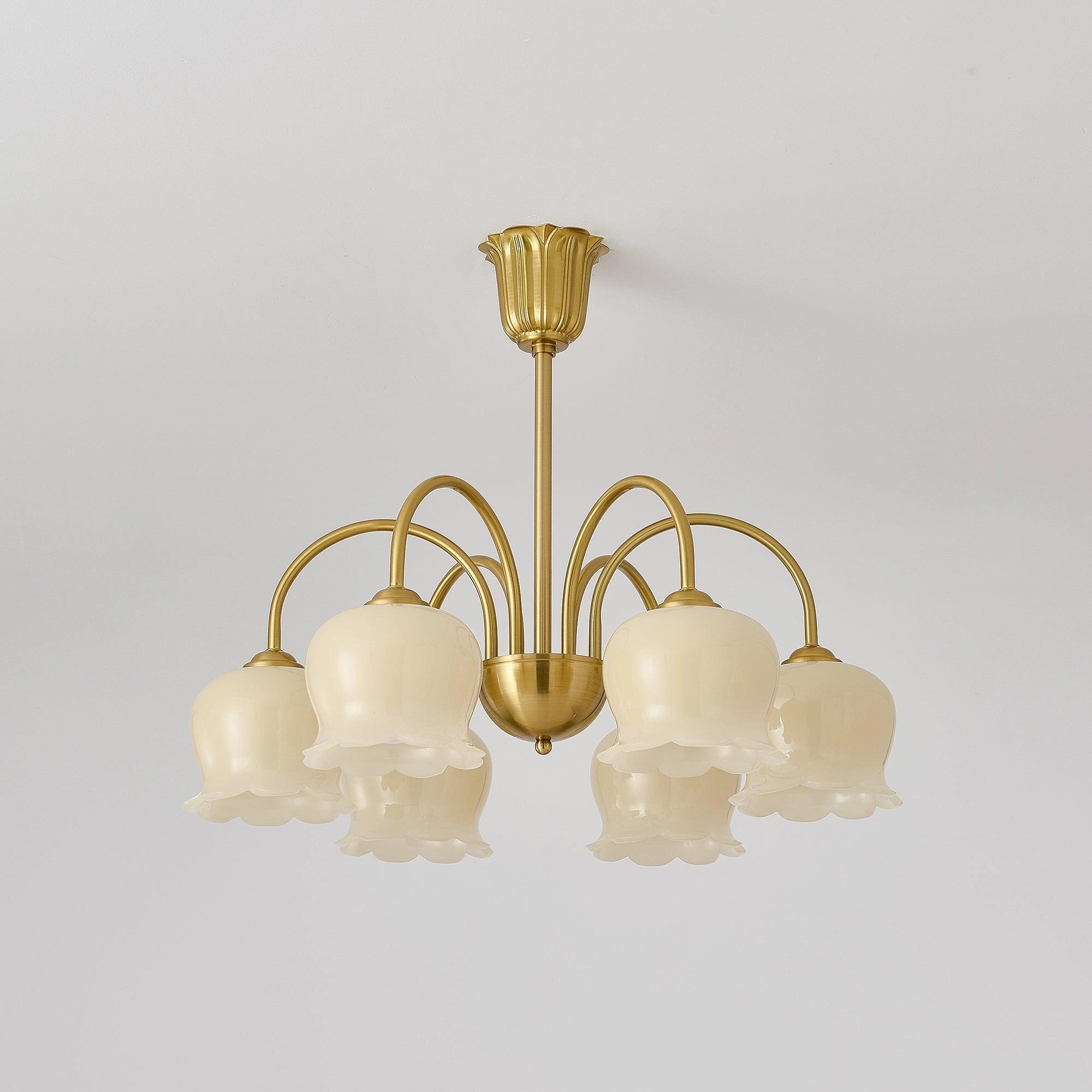 Orchids Brass Chandelier